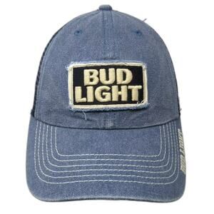 '47 Trucker Hat Blue Black One Size Bud Light Patch Embroidered Mesh Snapback
